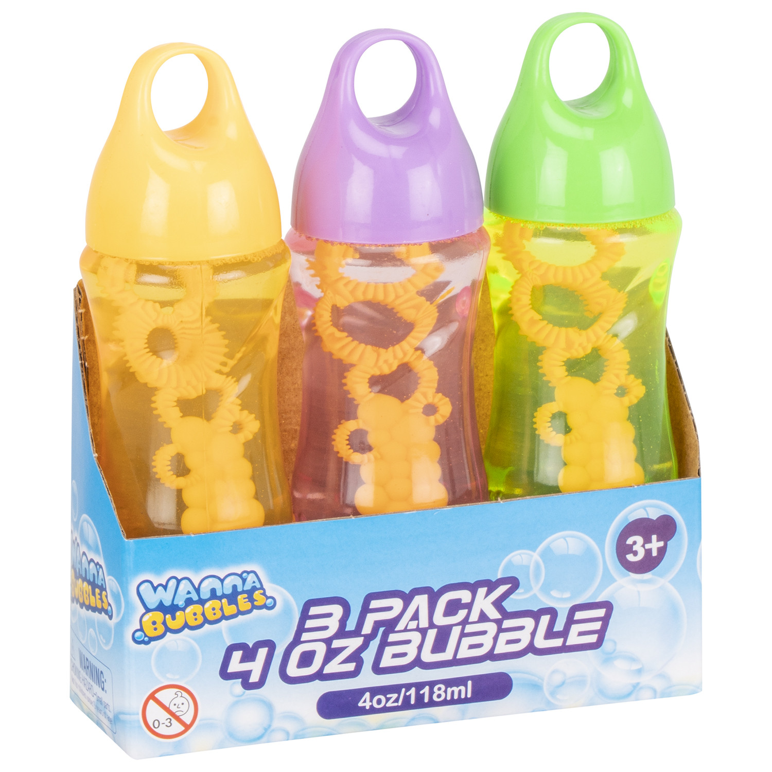 Pack of 3 Wanna Bubbles Bubble Wand Bottles Image 1