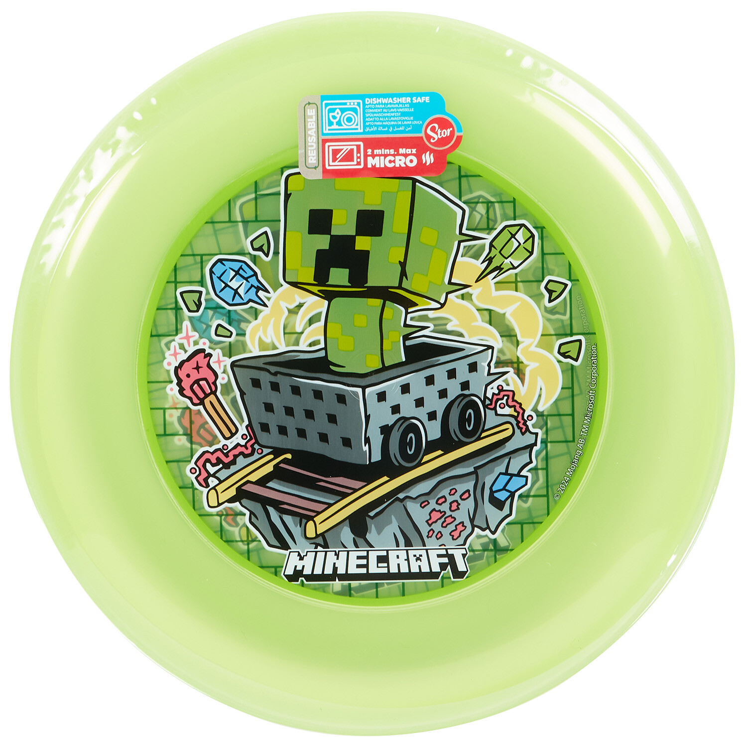 Pack of 4 Minecraft Reusable Plates - Green Image 1