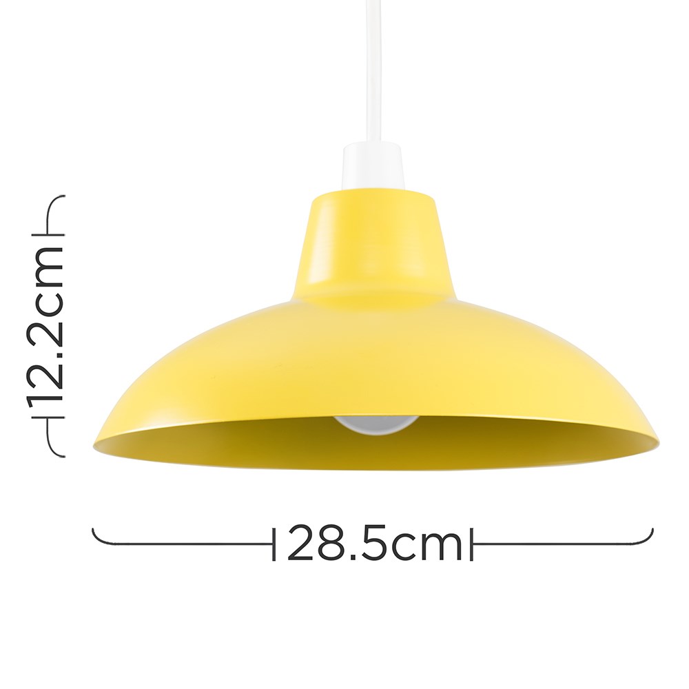ValueLights Civic Mustard Retro Pendant Light Shade Image 9