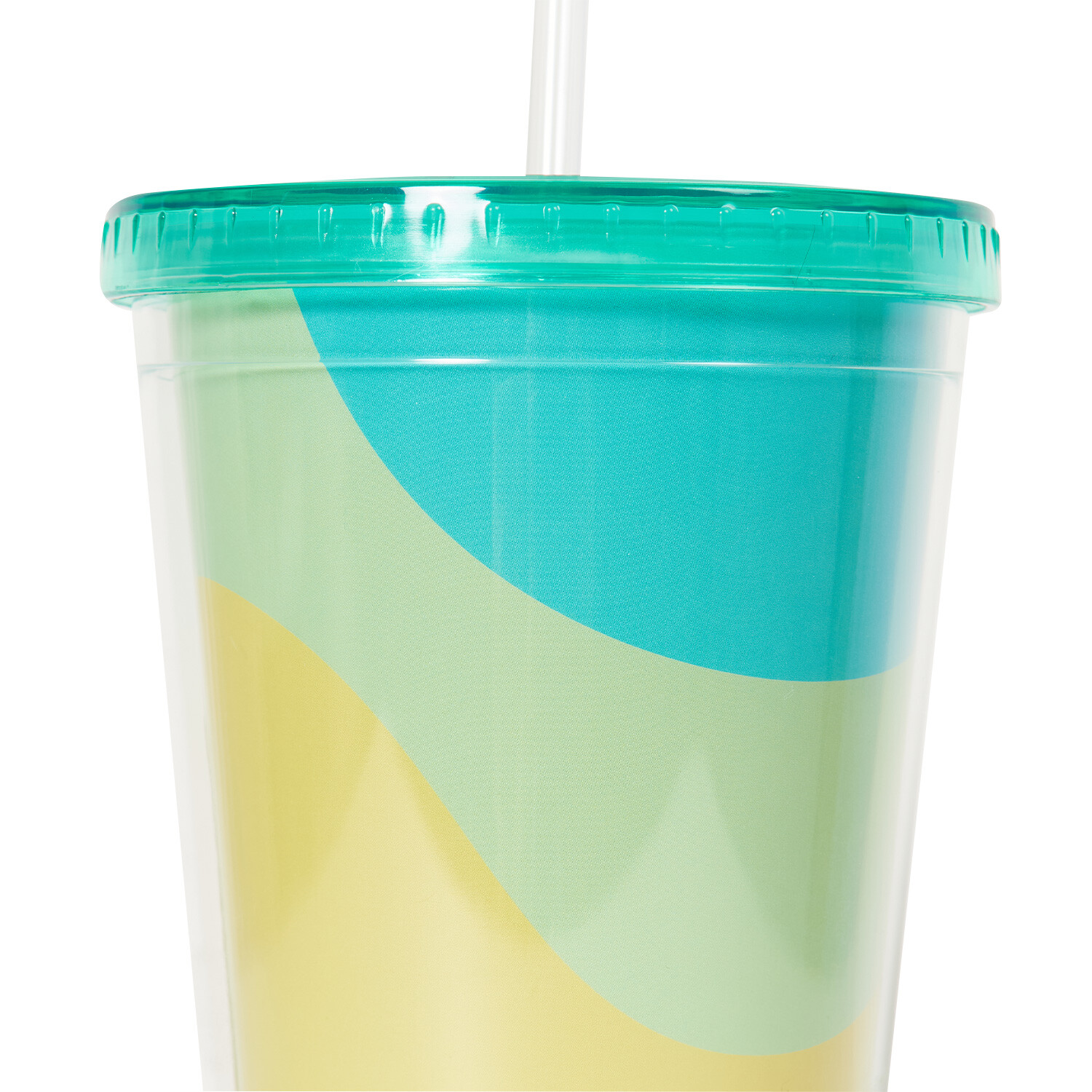 Bold Wave Teal Tumbler with Straw - Teal Image 4