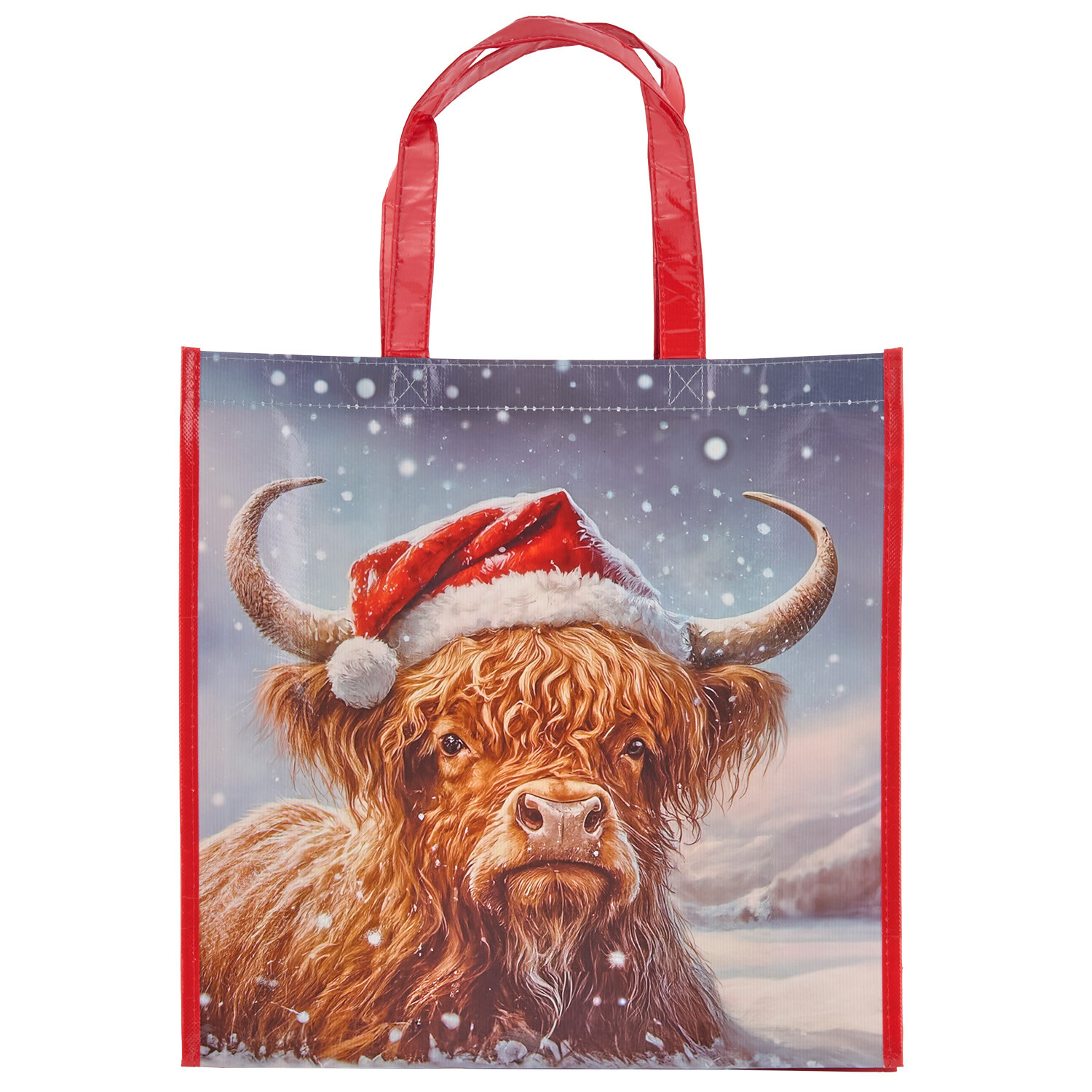 Highland Cow Christmas Shopper Bag Multicolour Image 1