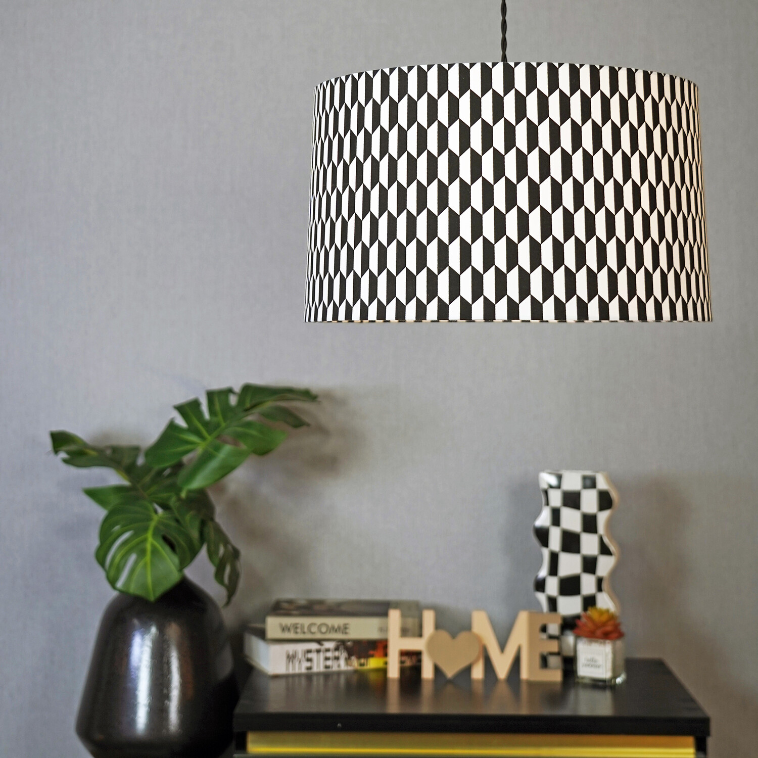 Kavi Geometric Shade Black and White Image 11