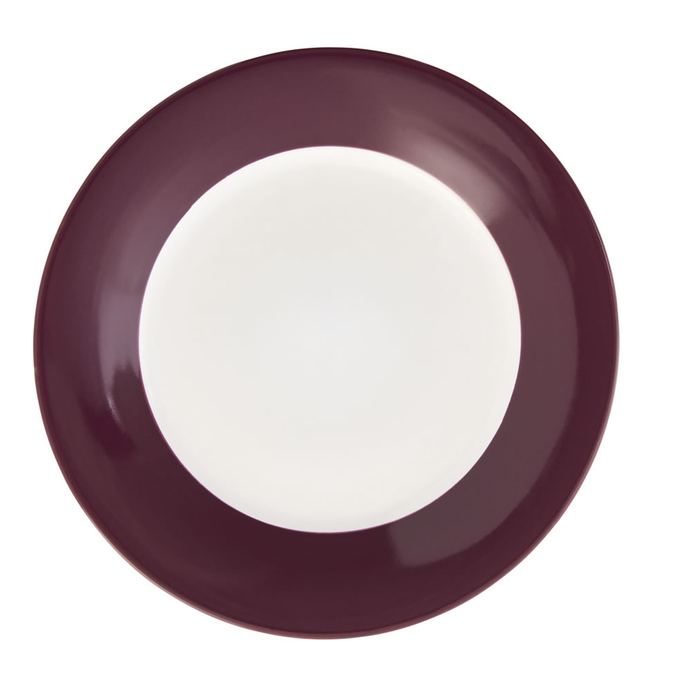 Wilko Colour Play Purple and White Dinner Plate Image 1