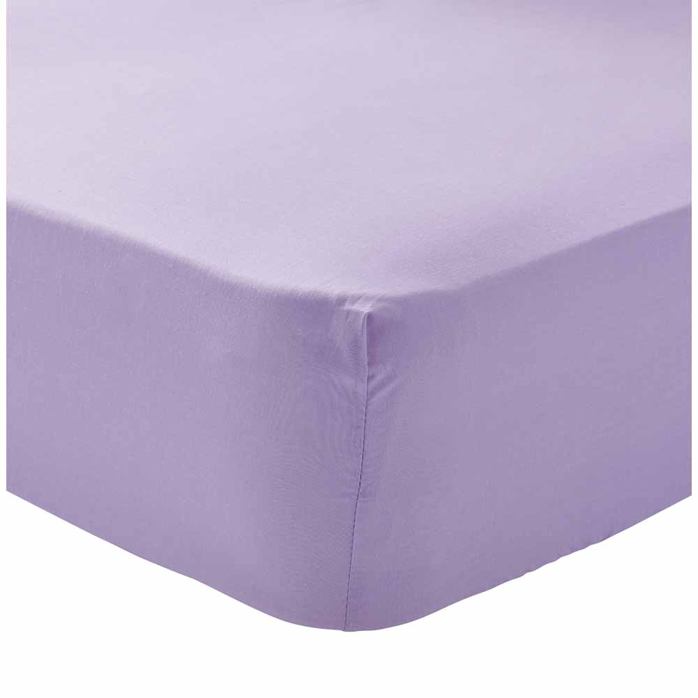Wilko Easy Care Lavender Double Fitted Sheet Image 1