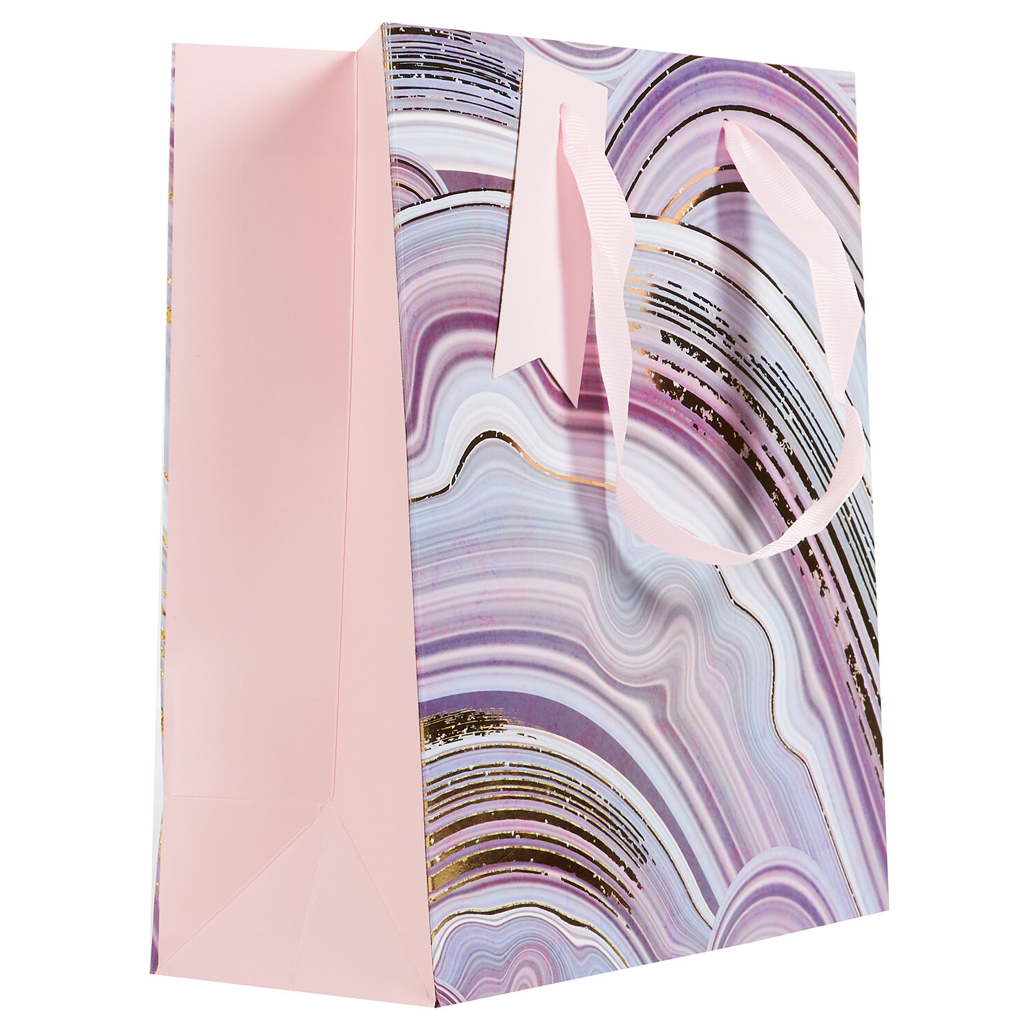Pack of 3 Pink Glimmer Medium Gift Bags Pink and Lavender Image 1