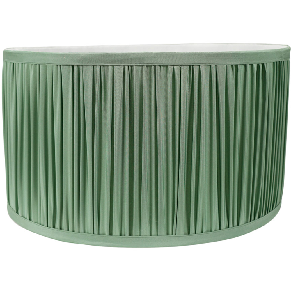 ValueLights Jess Green Ruched Pleated Large Drum Lamp Shade Image 1