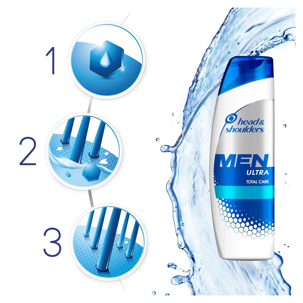 Head & Shoulders Men Ultra 2 in 1 Total Care Anti Dandruff Shampoo and Conditioner 450ml Image 3