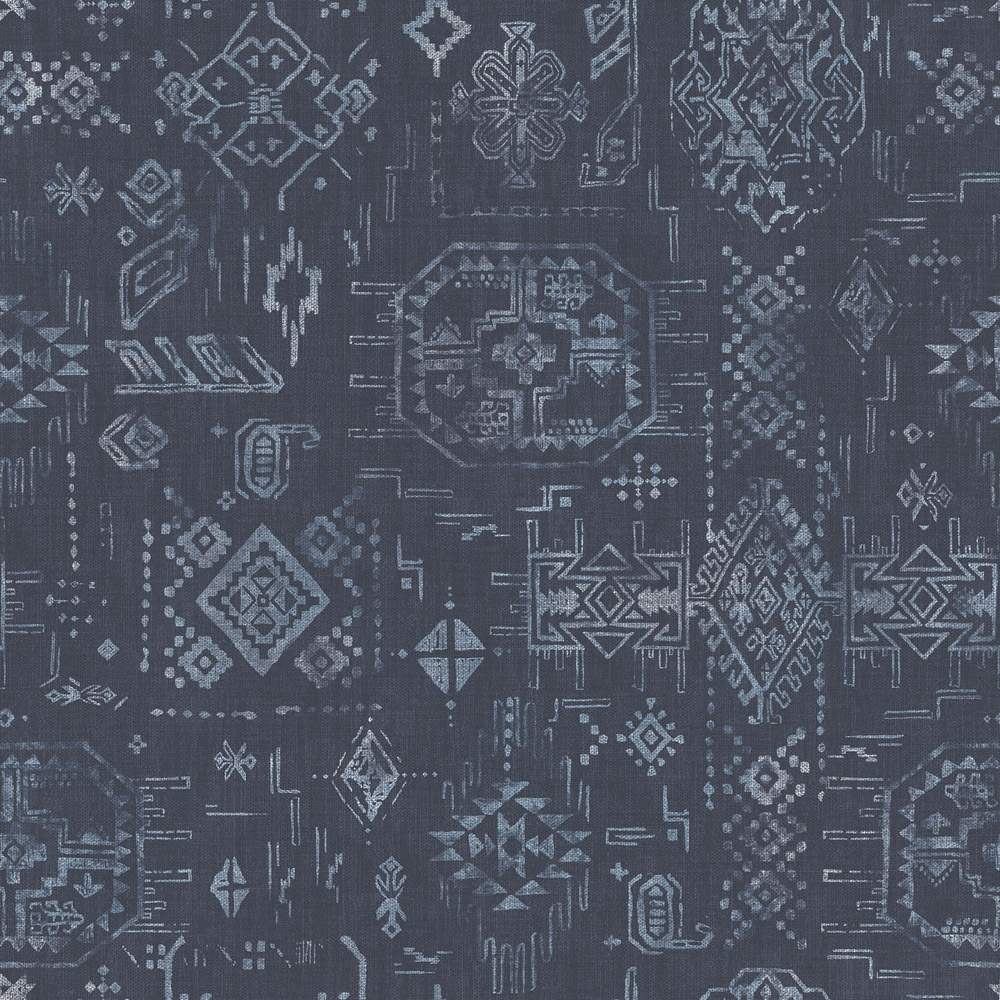 Galerie Global Fusion Aztec Style Blue Wallpaper Image 1