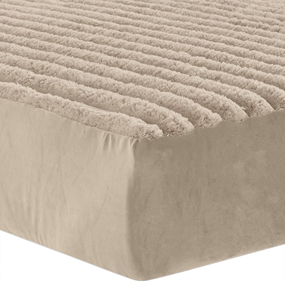 Velosso Single Beige Jumbo Cord Fitted Bed Sheet Image 1