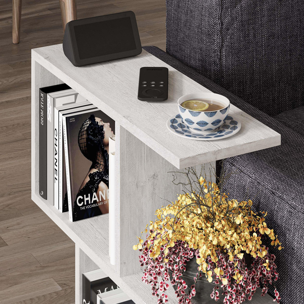 Decortie Homemania 4 Shelf Ancient White Modern Side End Table Image 7