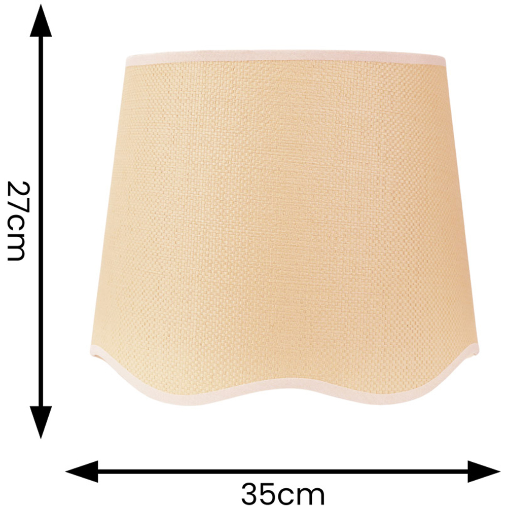 ValueLights Dutton Natural Scallop Edge Large Lamp Shade with White Trim Image 4