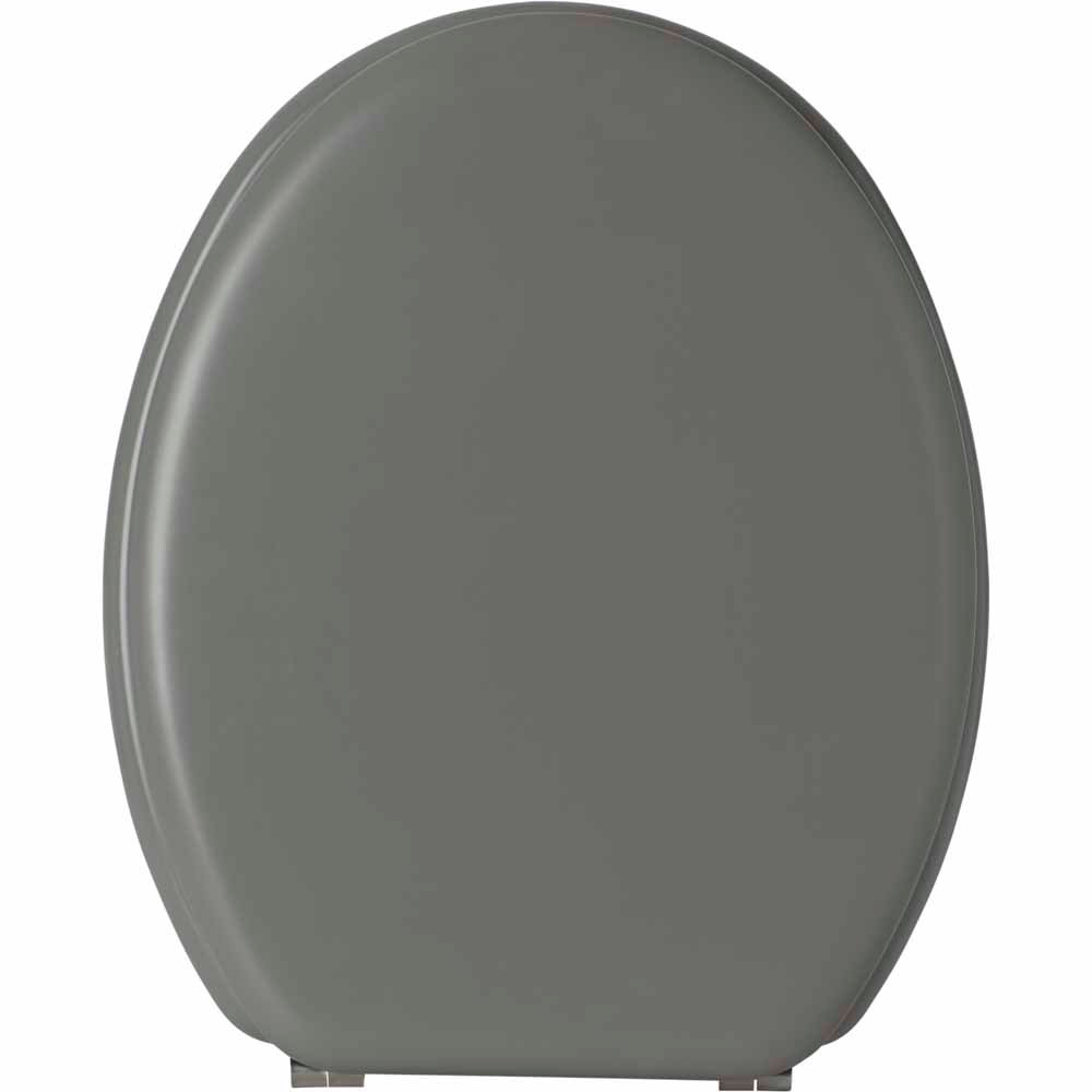H45 x W37.5 x D5.0cm Soft Closes and Easy to Install Toilet Seat with Fittings wilko Grey Glitter Toilet Seat 