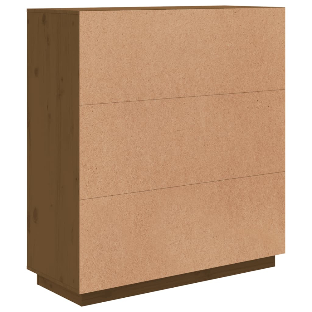 vidaXL 3 Door 3 Drawer 2 Shelf Honey Brown Solid Pine Wood Highboard Image 8