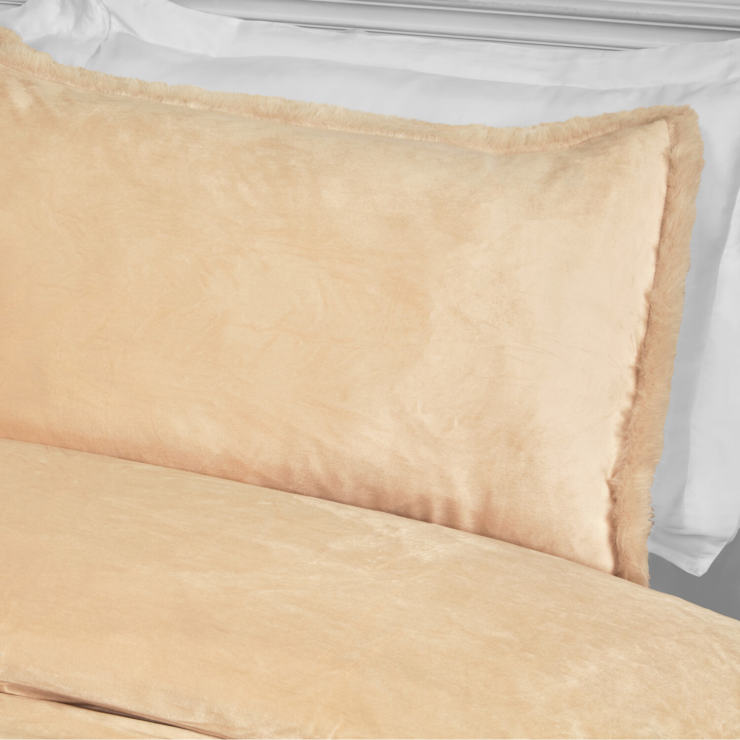 Selena Velvet Duvet Set Natural Single Image 2