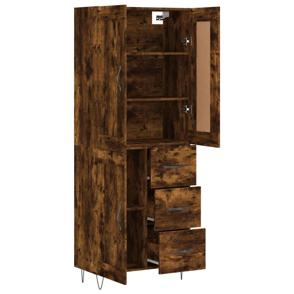 vidaXL 3 Door 3 Drawer Smoked Oak Highboard Image 4