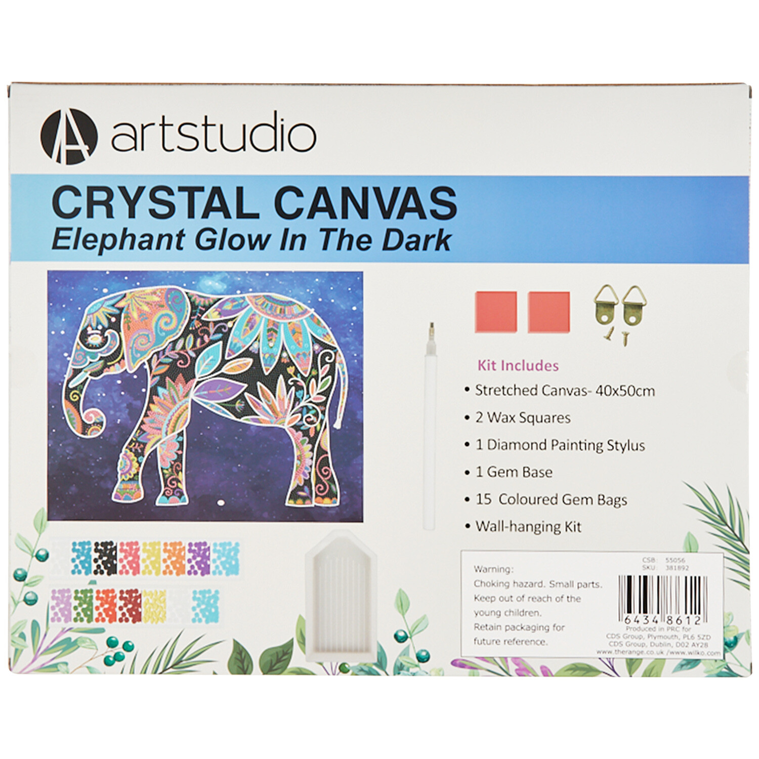 Glow Elephant Crystal Canvas - Multicolour Image 3