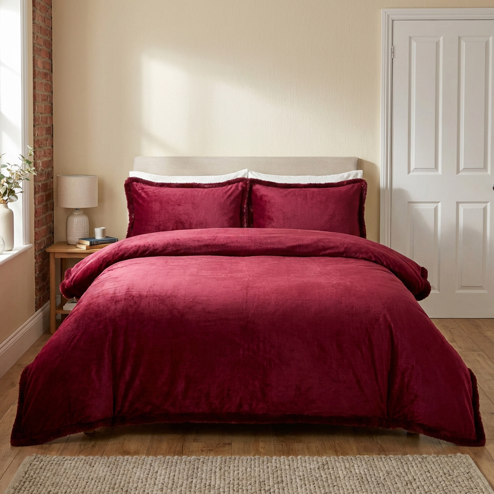 Selena Velvet Duvet Set Mulberry Superking Image 7