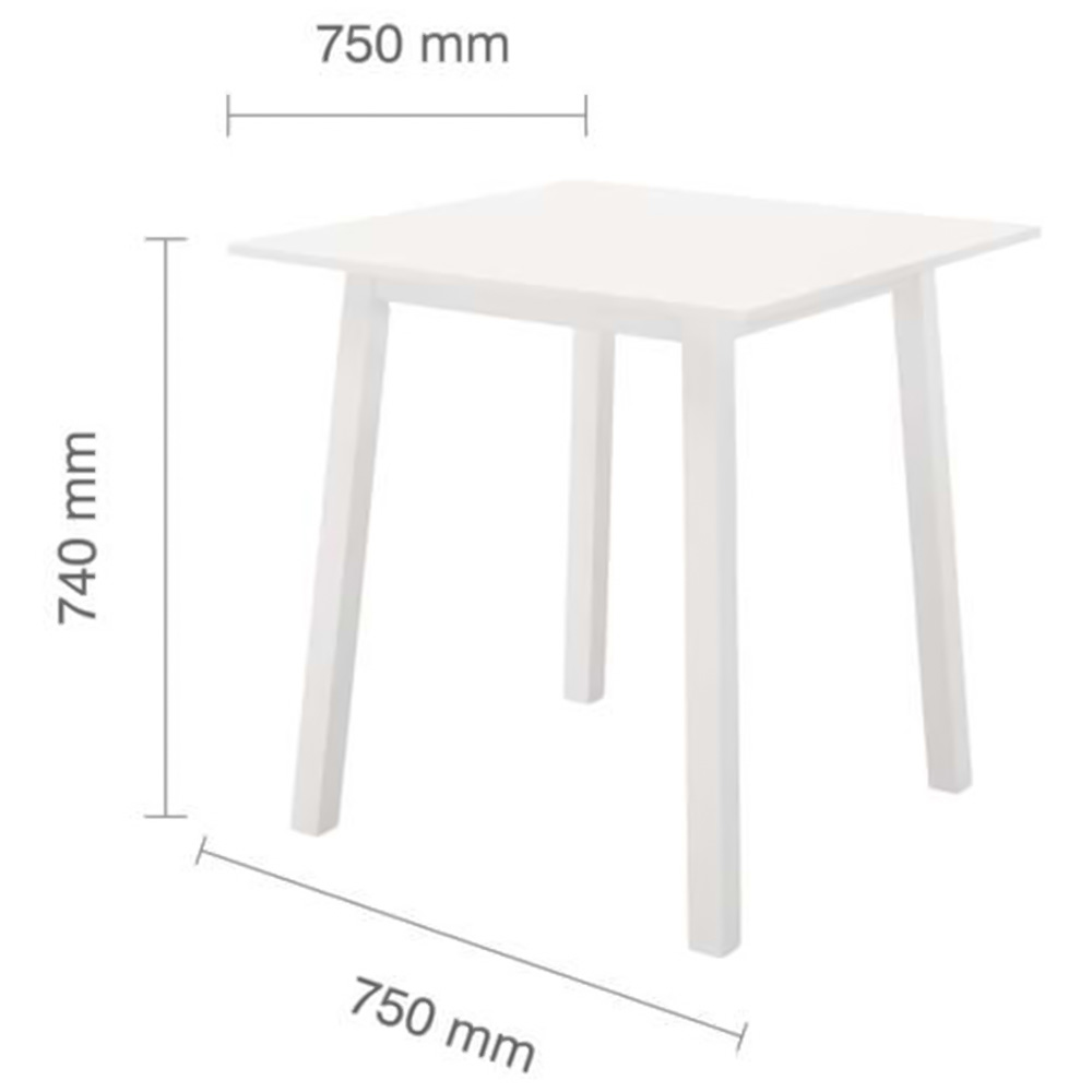 Stonesby 2 Seater Square Dining Table White Image 4
