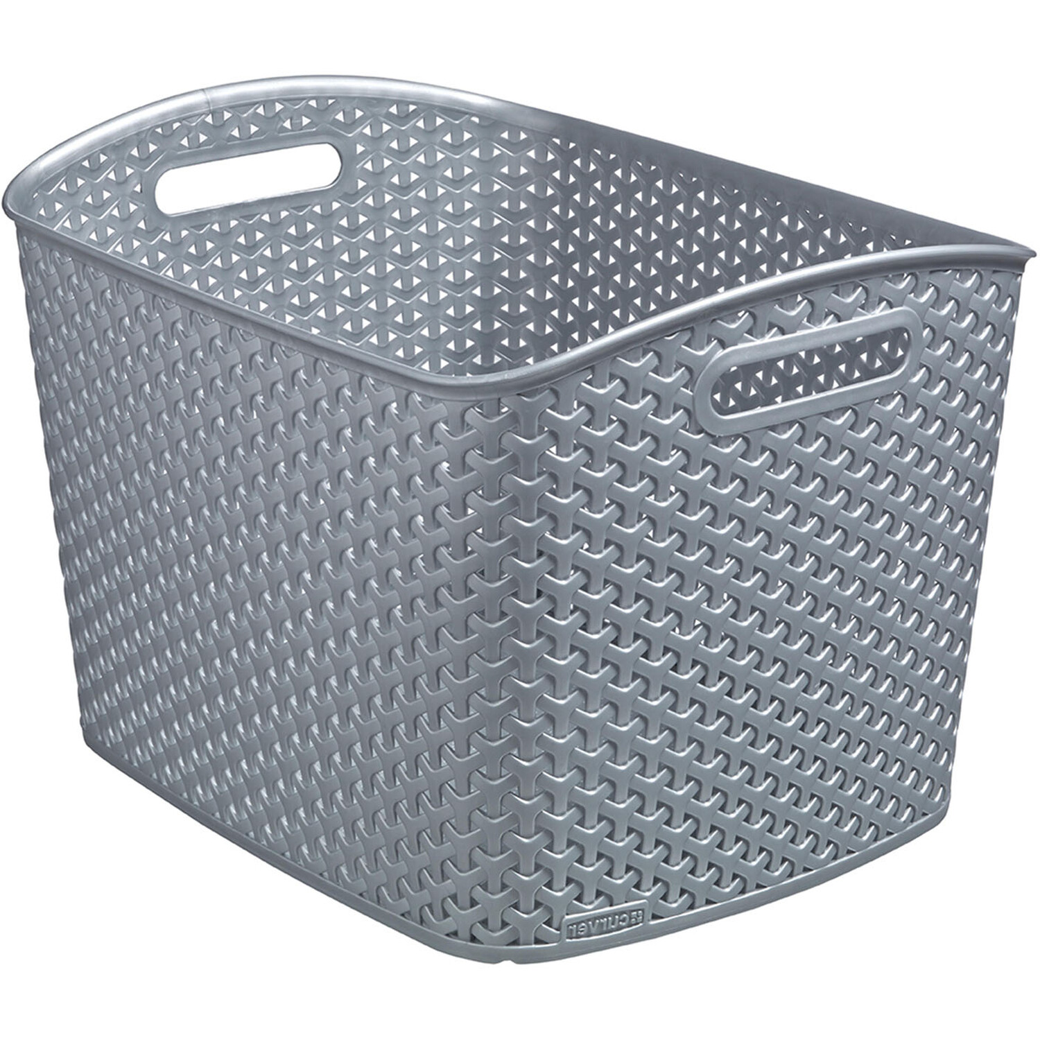 Curver 28L Grey Extra Large Rectangular Storage Basket Image 1