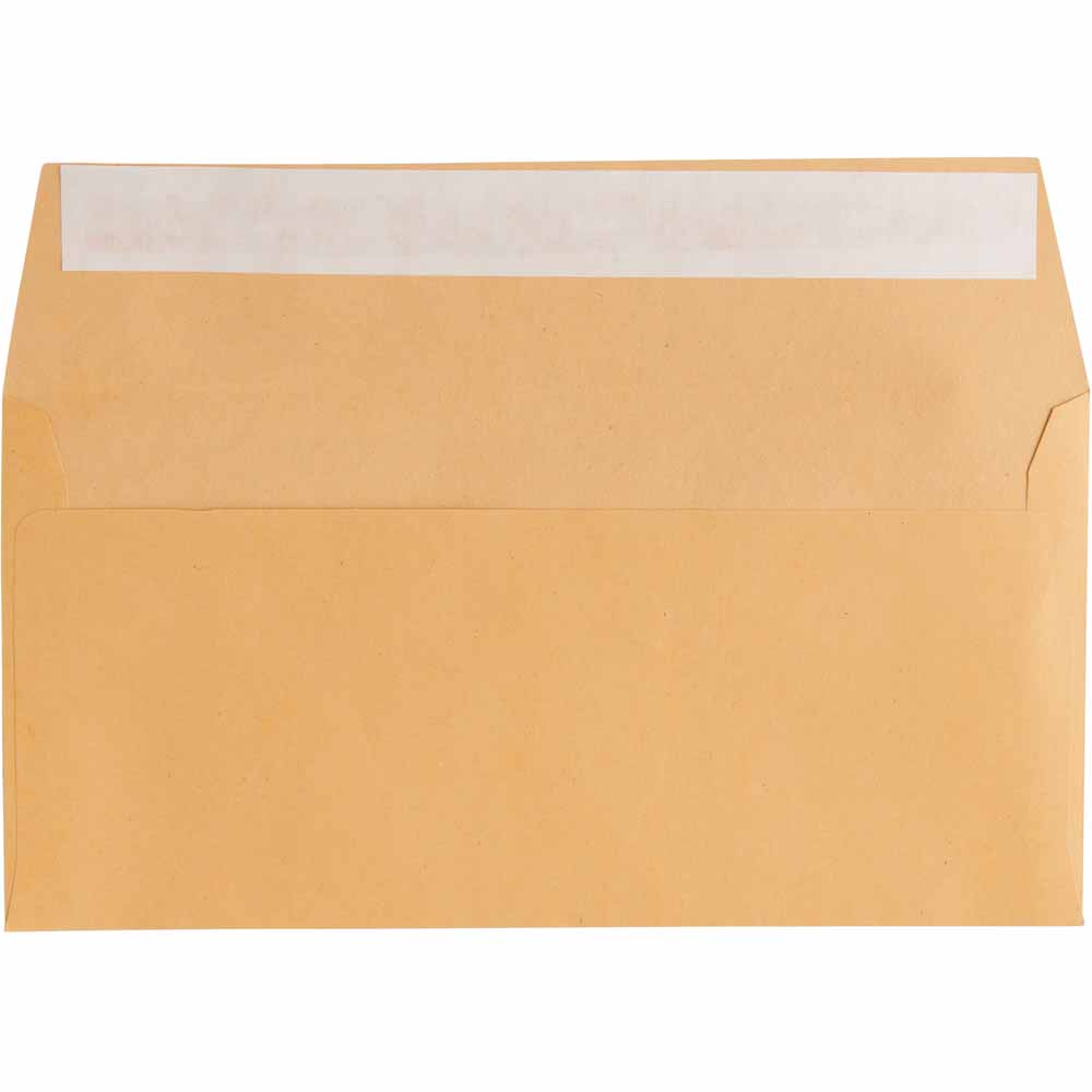 Wilko DL Manilla Peel and Seal Envelopes 110mm x 220mm 25 Pack Image 2
