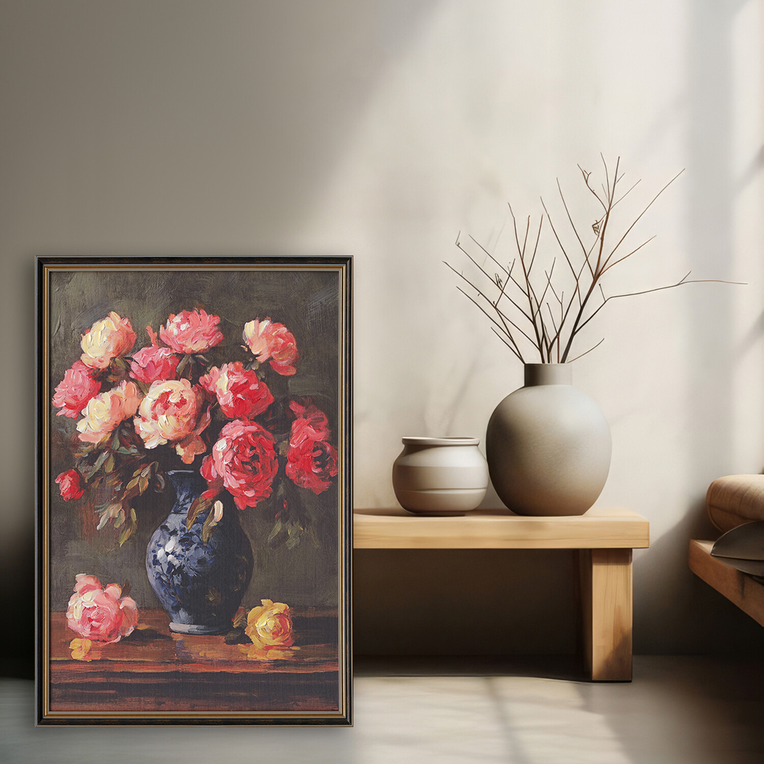 Vintage Floral Framed Still ArtPink Image 2