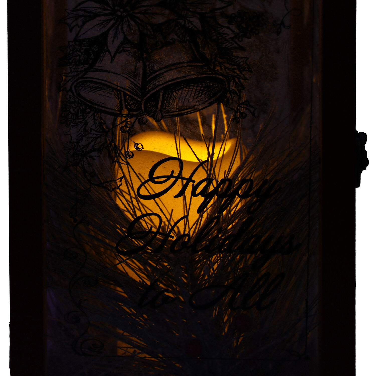 LED Christmas Foliage Metal Lantern Image 6