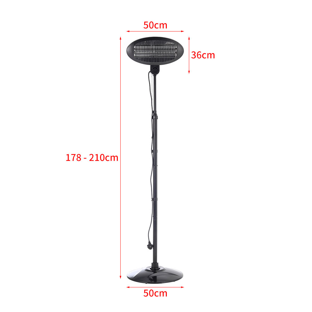 Living and Home Height Adjustable Electric Patio Heater Wilko