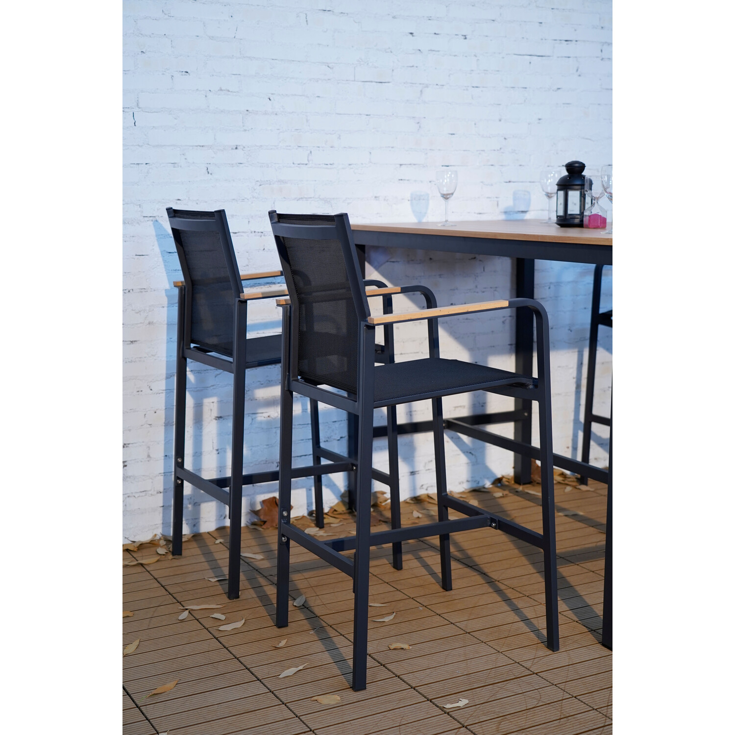 Malay Modena 4 Seater Bar Set Black Image 3