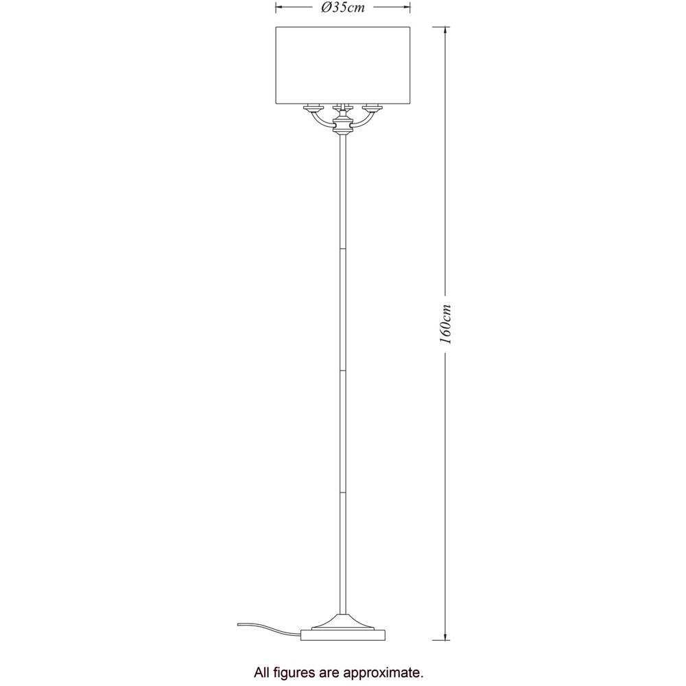 Cosylyte Winston 3 Light Classic Faux Linen Shade Brass Base Floor Lamp Image 8