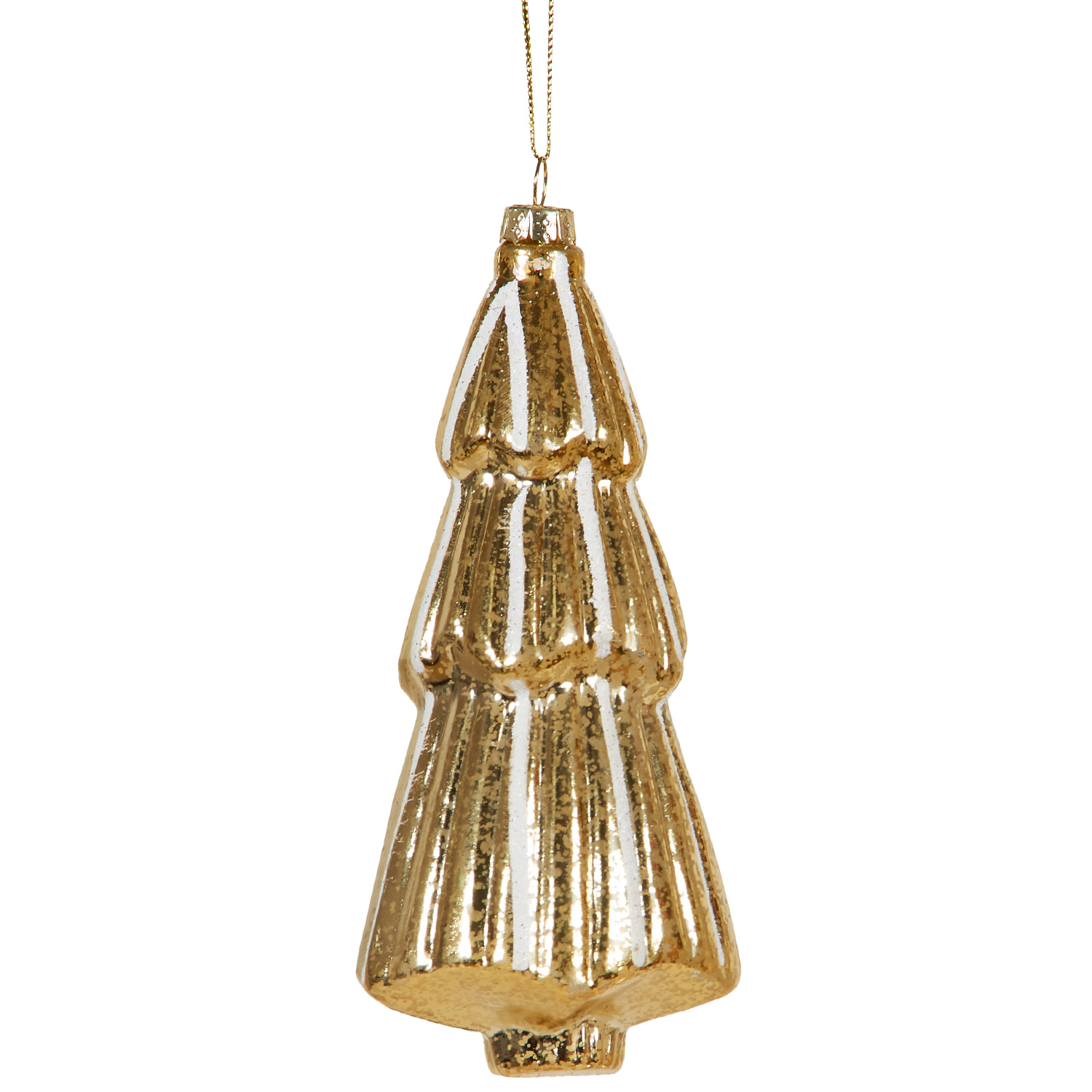 Set of 2 Hanging Tree Decorations - Gold Image 7