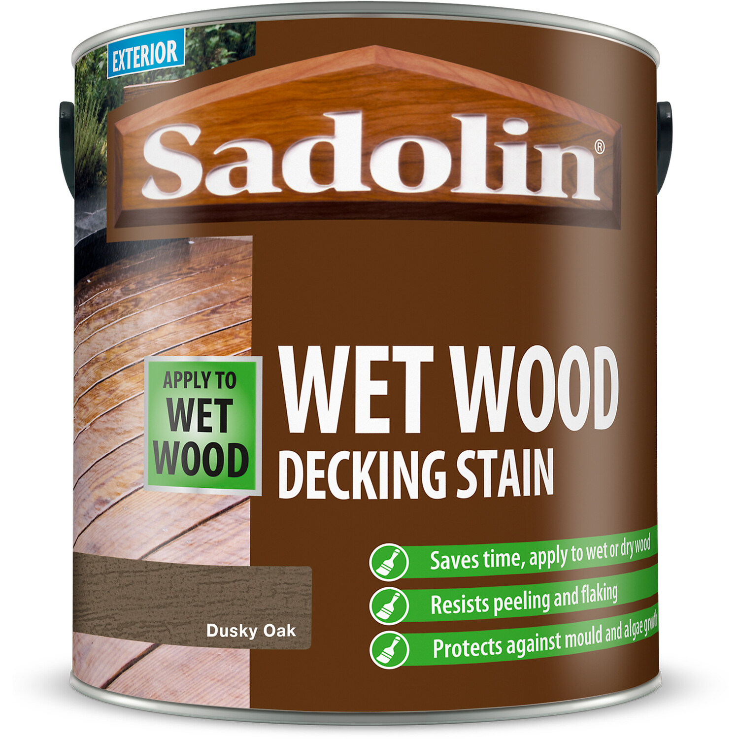 Sadolin Wet Decking Stain 2.5L Dusky Oak Image 3