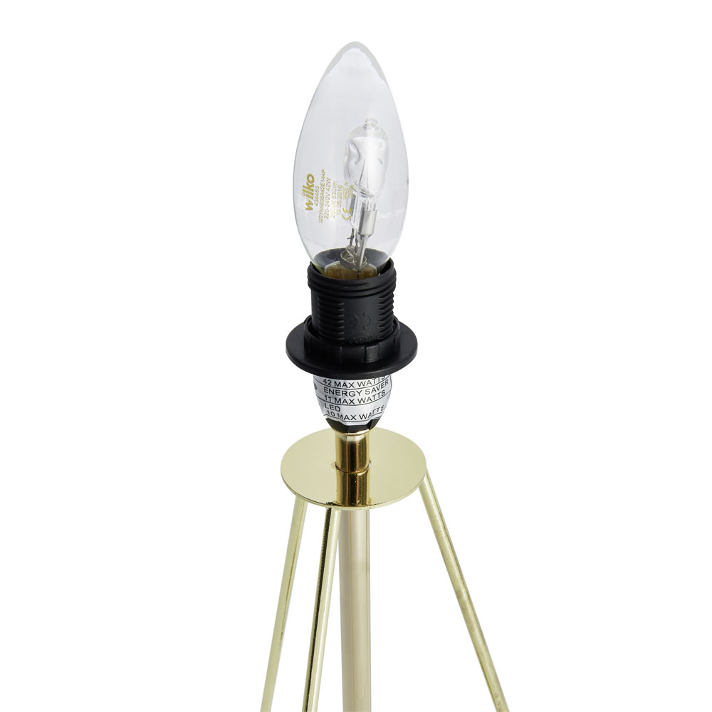 The Lighting and Interiors Gold and Cream Ziggy Tripod Table Lamp Image 4