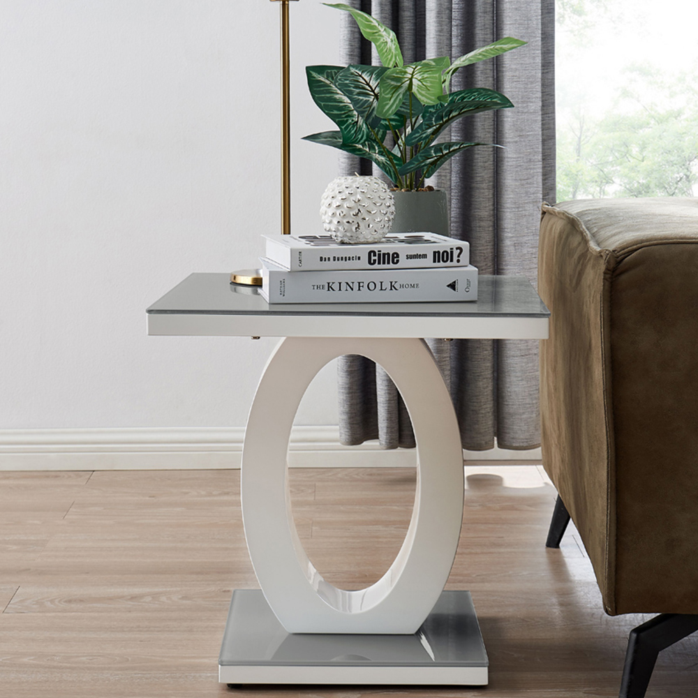 Furniturebox Lucia Grey Side Table Image 1