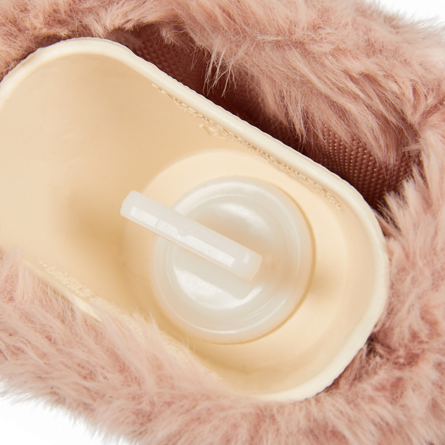 Rippled Fur Hot Water Bottle - Pink, White, or Grey Image 3