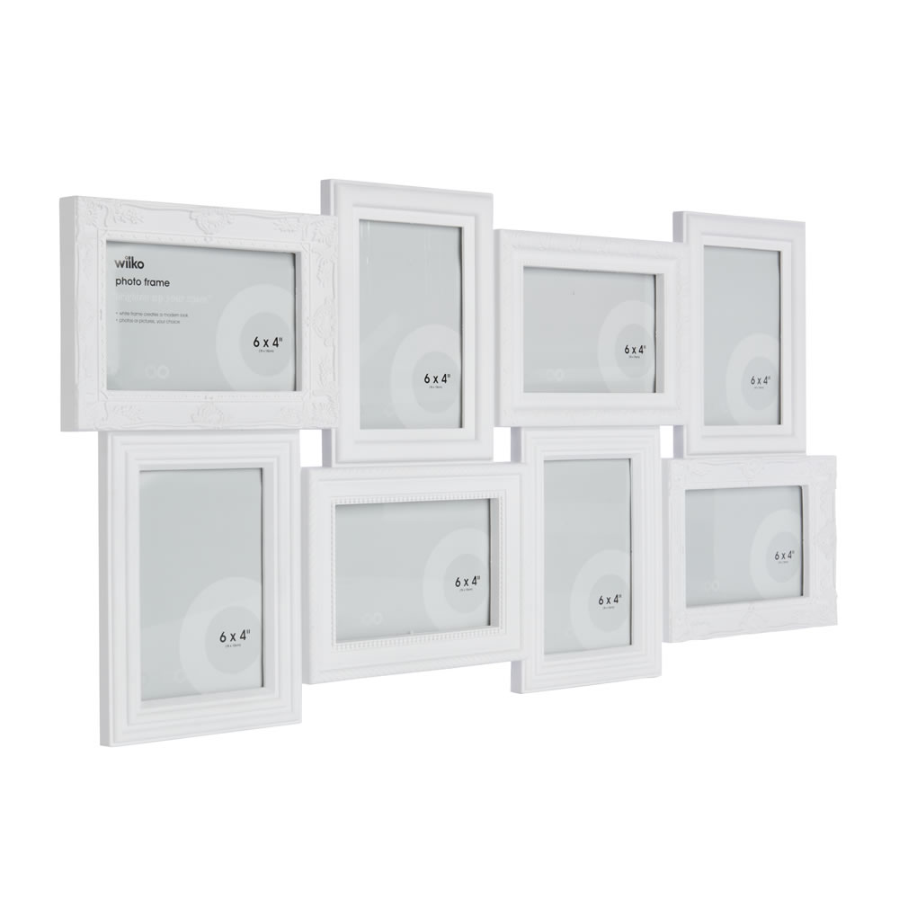 Wilko White 8 Multi Aperture Photo Frame 6 x 4 Inch Wilko