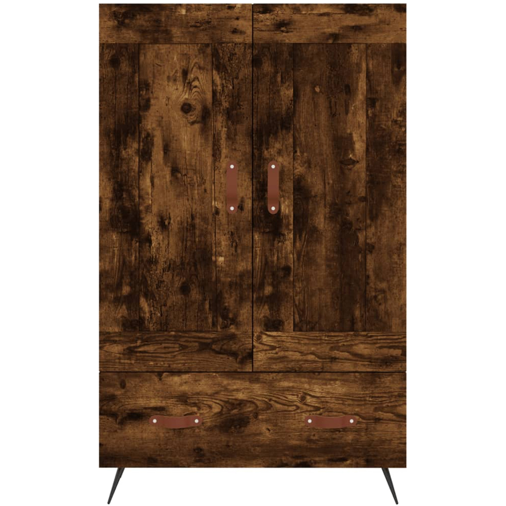 vidaXL 2 Door Single Drawer Smoked Oak Highboard Image 5