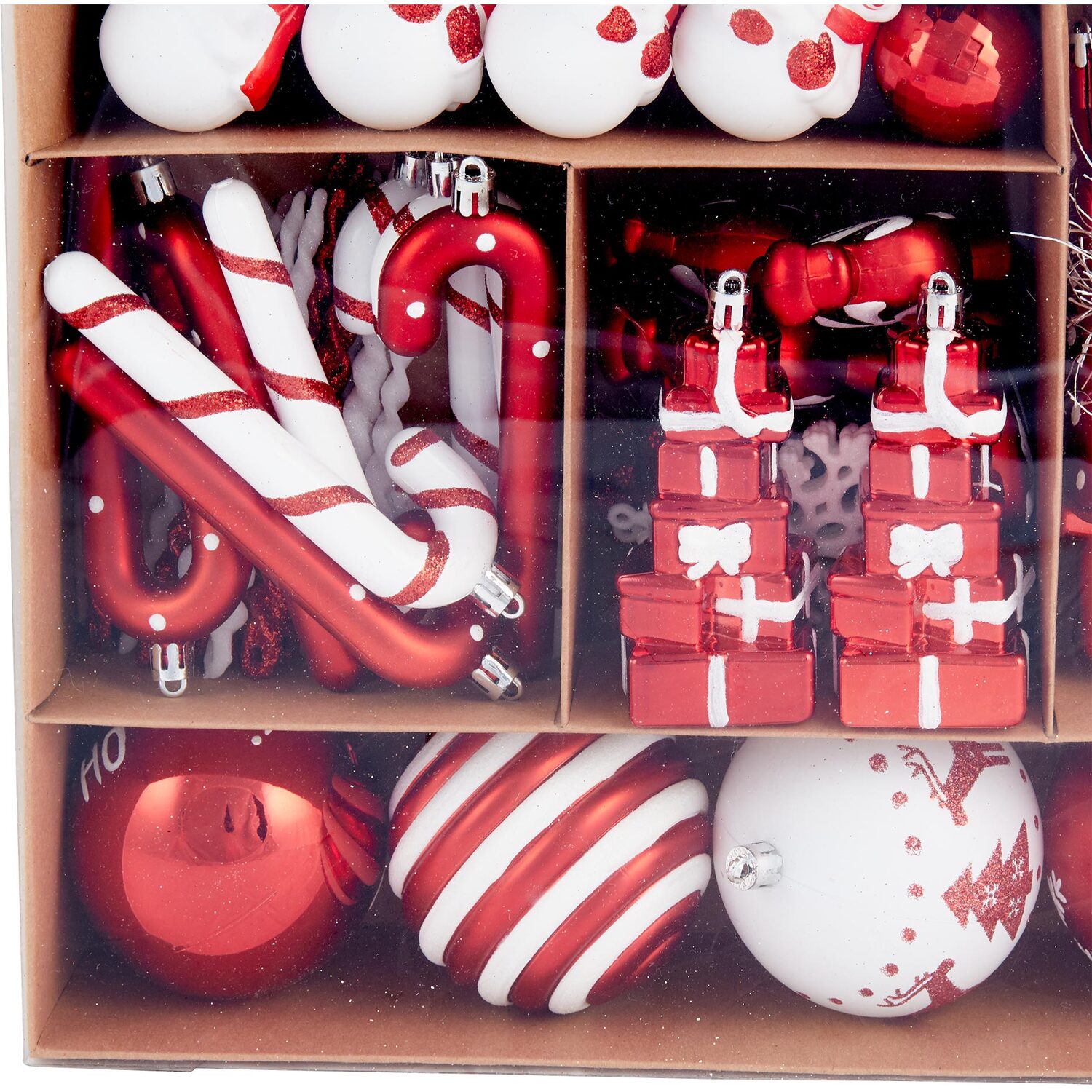 Pack of 70 Candy Cane Lane Baubles - Red Image 3
