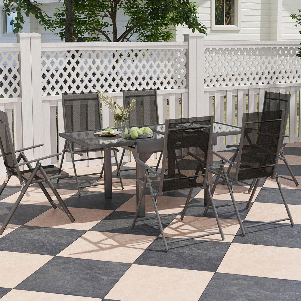 Outsunny 6 Seater Extendable Outdoor Dining Set Image 1