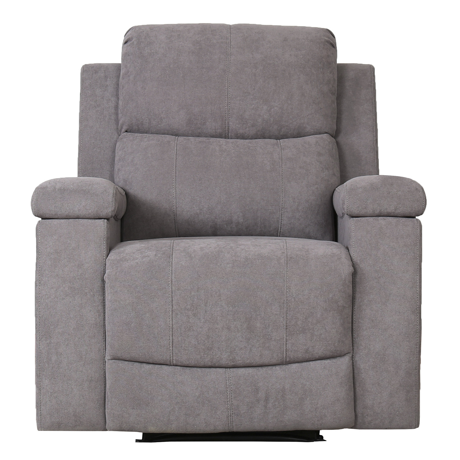Ledbury Grey Fabric Manual Recliner Chair with Footrest Image 3