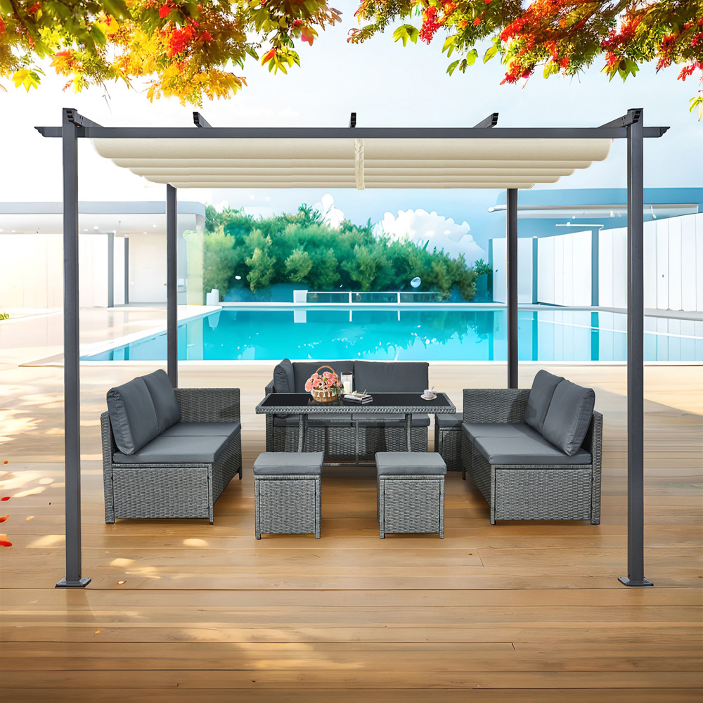 Oseasons Acorn 3 x 3m Creamy White Square Pergola Image 3