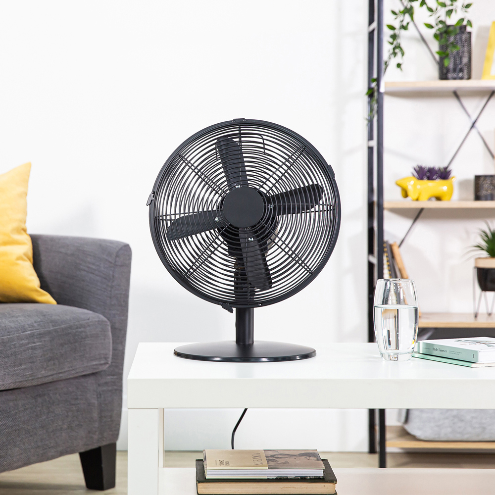 Zanussi Matt Black Metal Desk Fan 12 inch Image 6