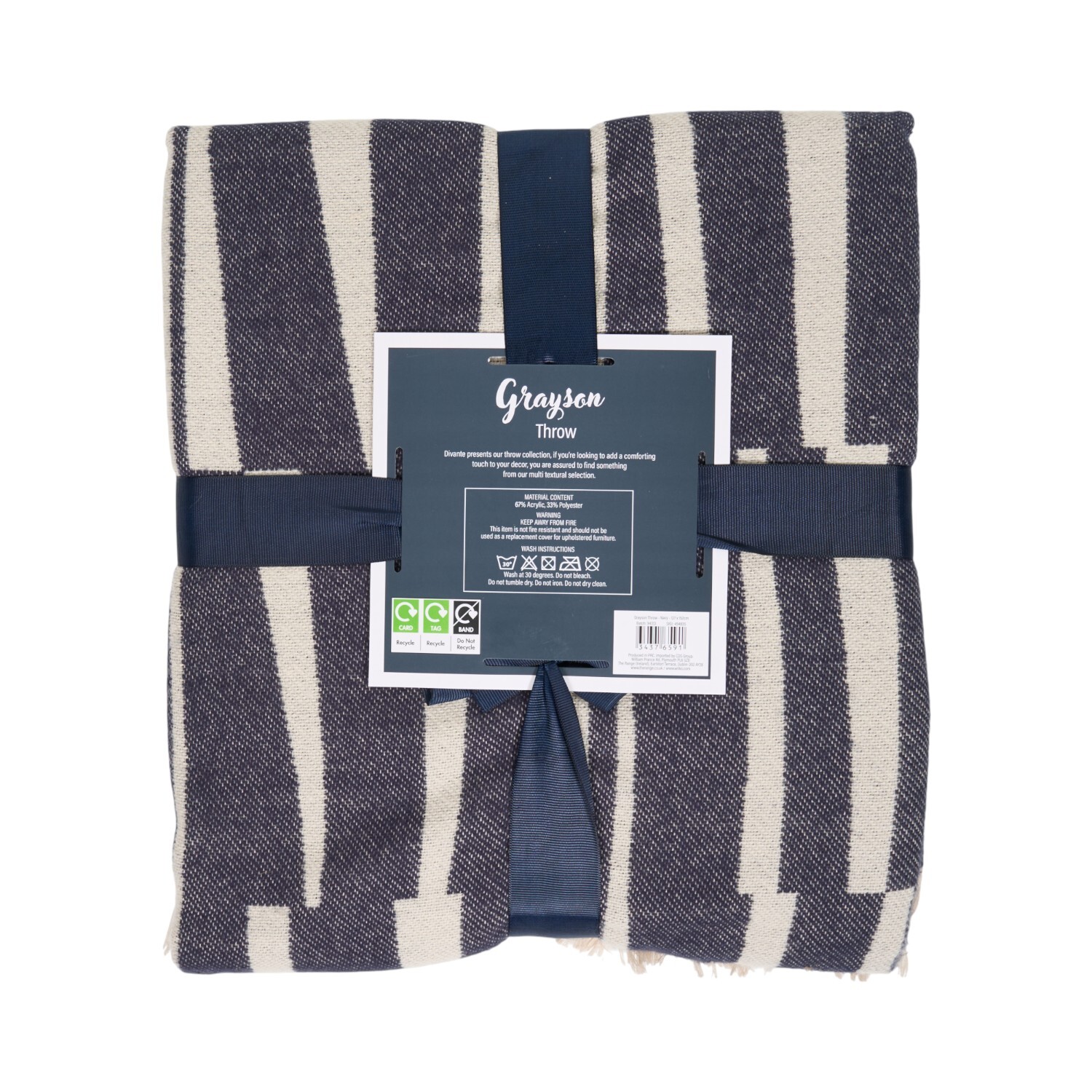 Grayson Woven Throw Navy Image 6