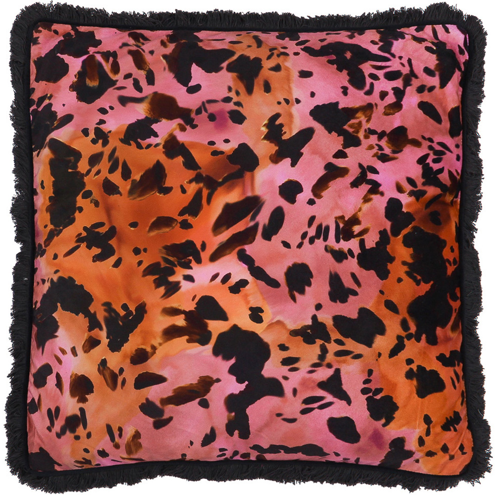 Paoletti Colette Multicolour Satin Fringed Cushion Image 1