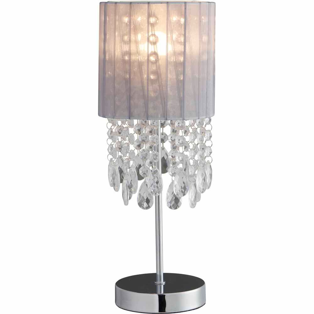 Wilko Organza Table Lamp with Beads Image 6