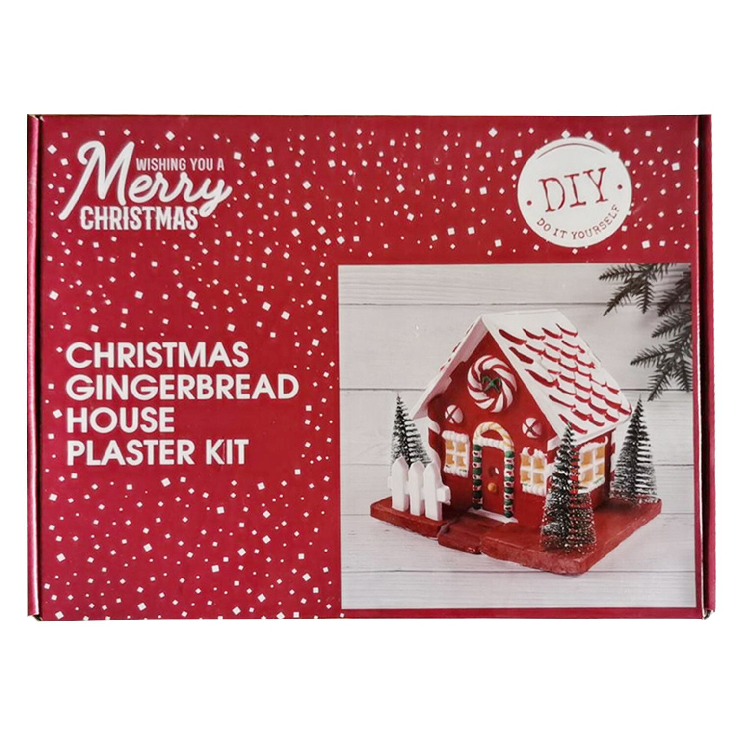 Make Your Own Gingerbread House Plaster Kit - Red Image 1