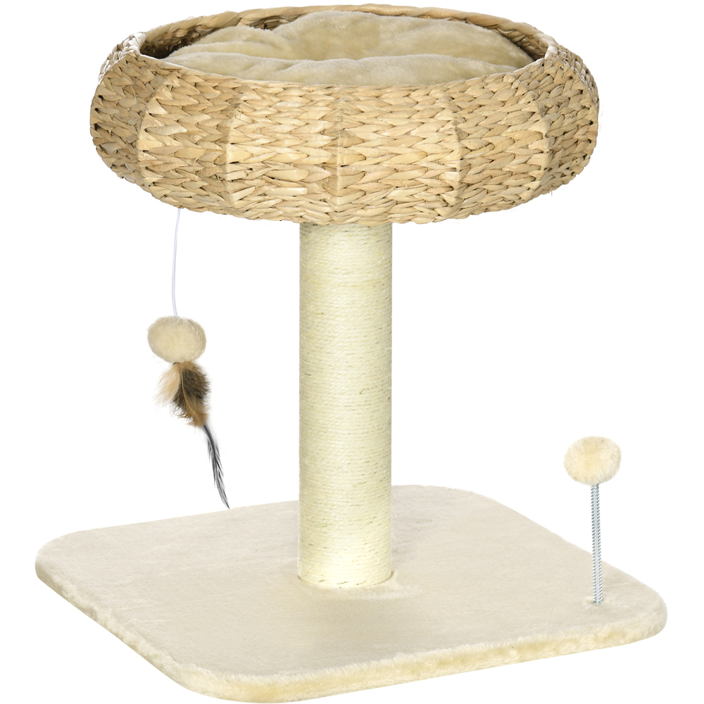 PawHut 51cm Beige Cat Activity Tree Image 1