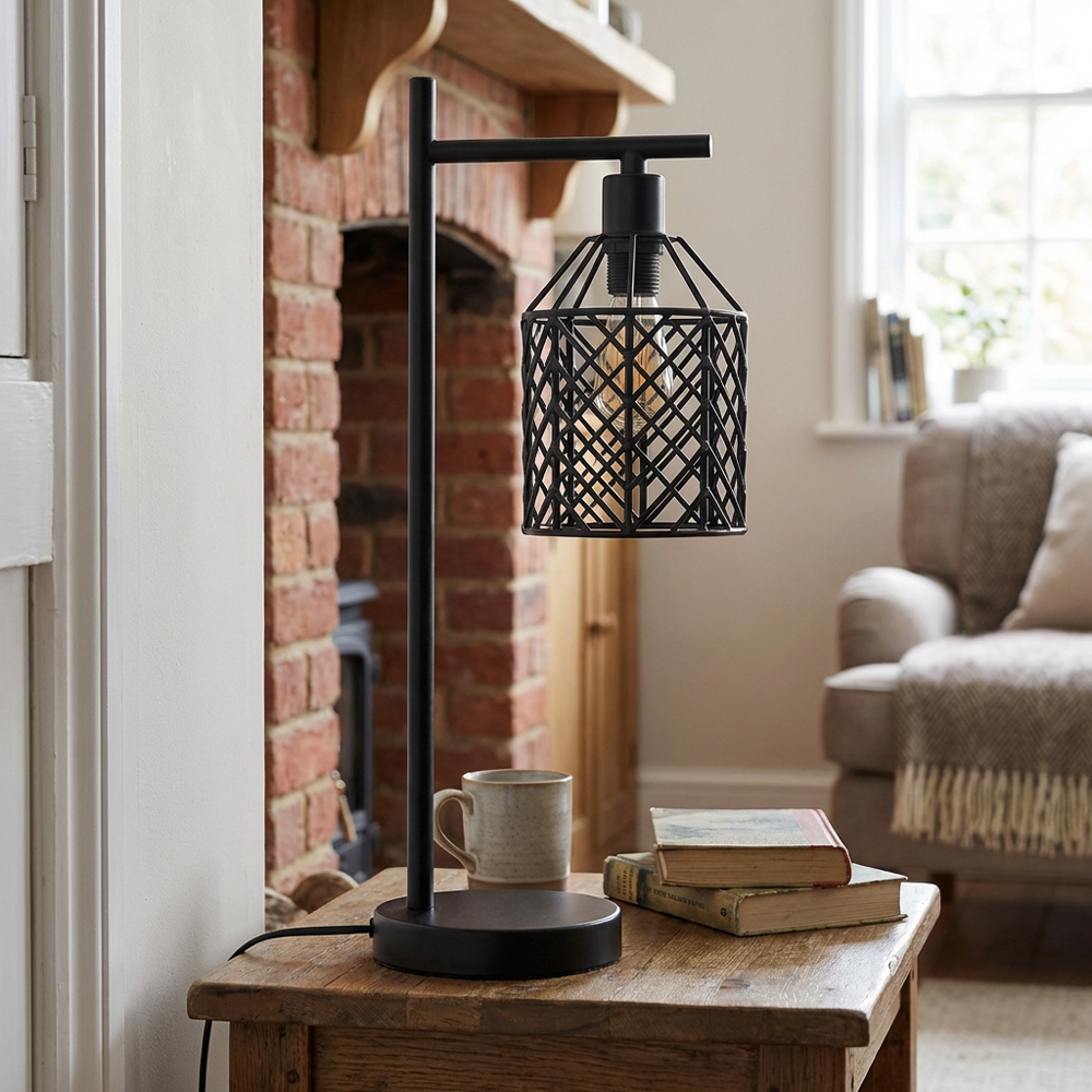 Industrial Weaved Table Lamp Image 7