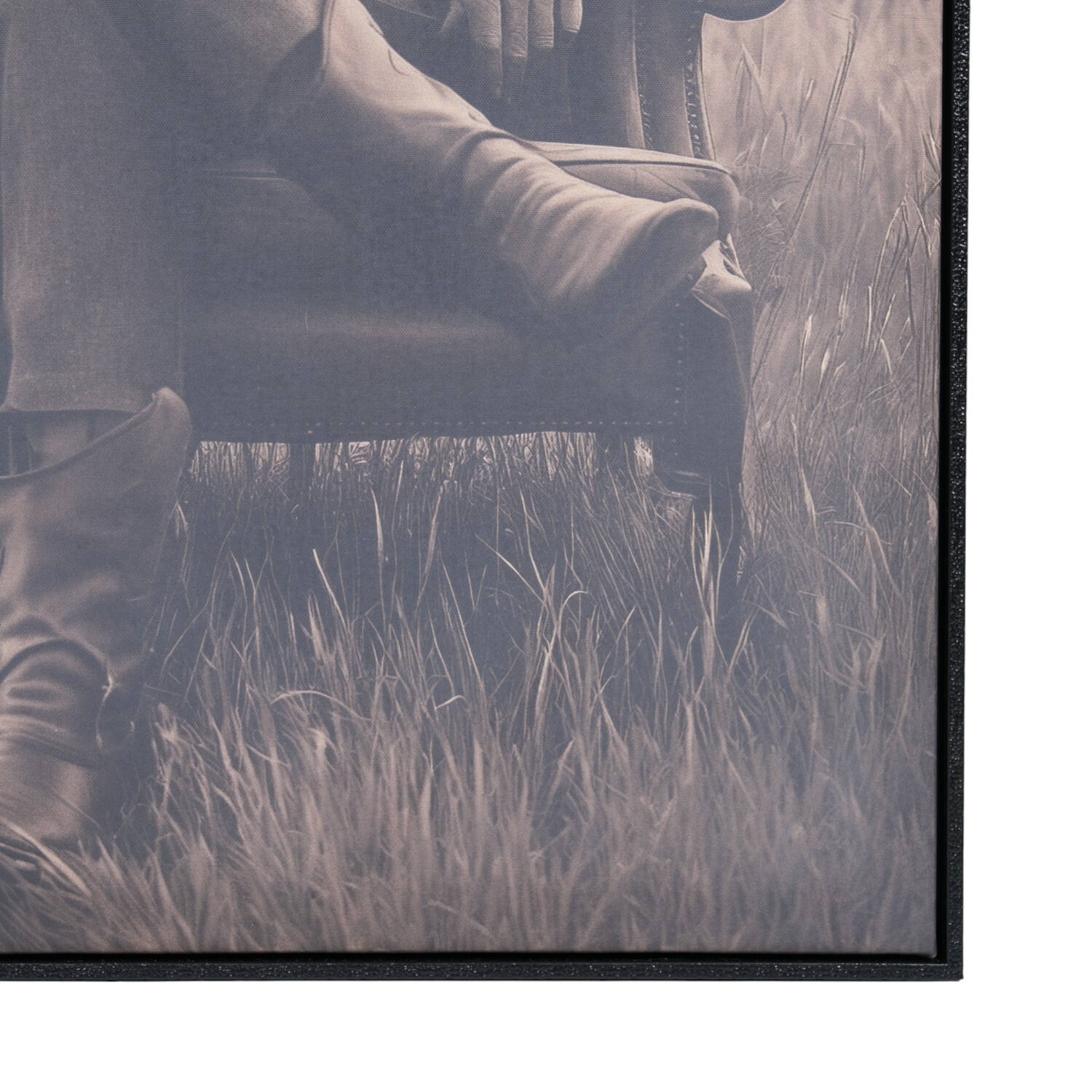 Vintage Sepia Cowboy Framed Canvas Image 2