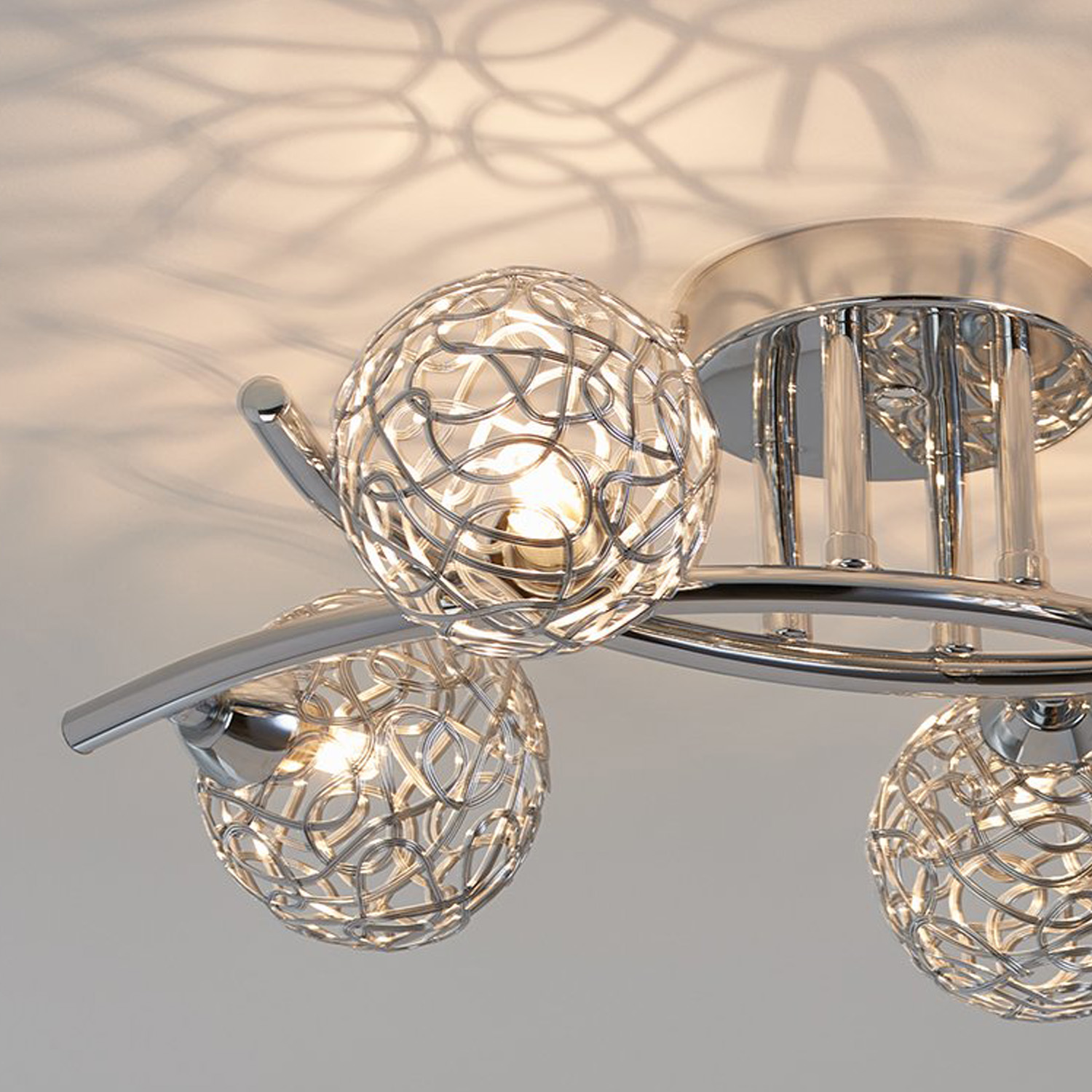 Silver 5 Sphere Electrical Fitting Ceiling Light Image 6