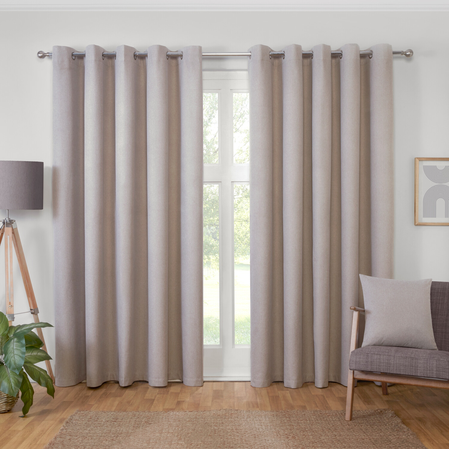 Linden Washable Blackout CurtainStone137cm168cm Image 1